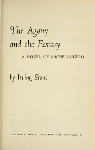 고뇌와 환희 — The agony and the ecstasy 표지